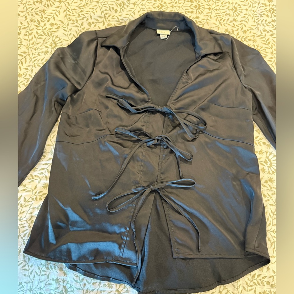 A New Day Black Satin Blouse
